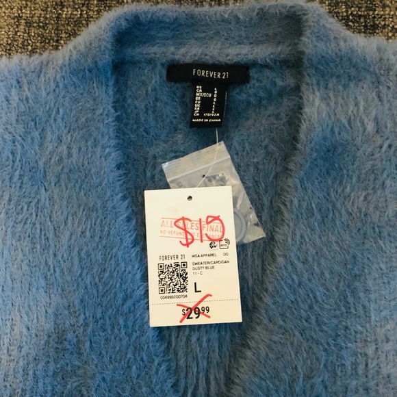 Forever21 fuzzy blue cardigan - Picture 3 of 3